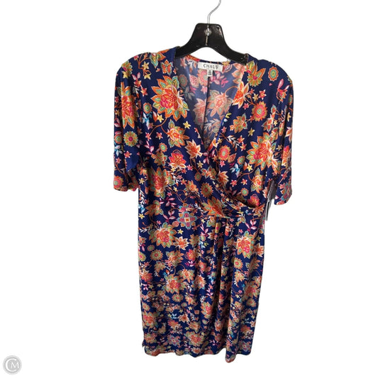 Dress Casual Midi By Chaus In Blue & Orange, Size: Xl