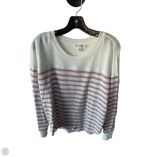 Sweatshirt Crewneck By Workshop In Pink & White, Size: Xl