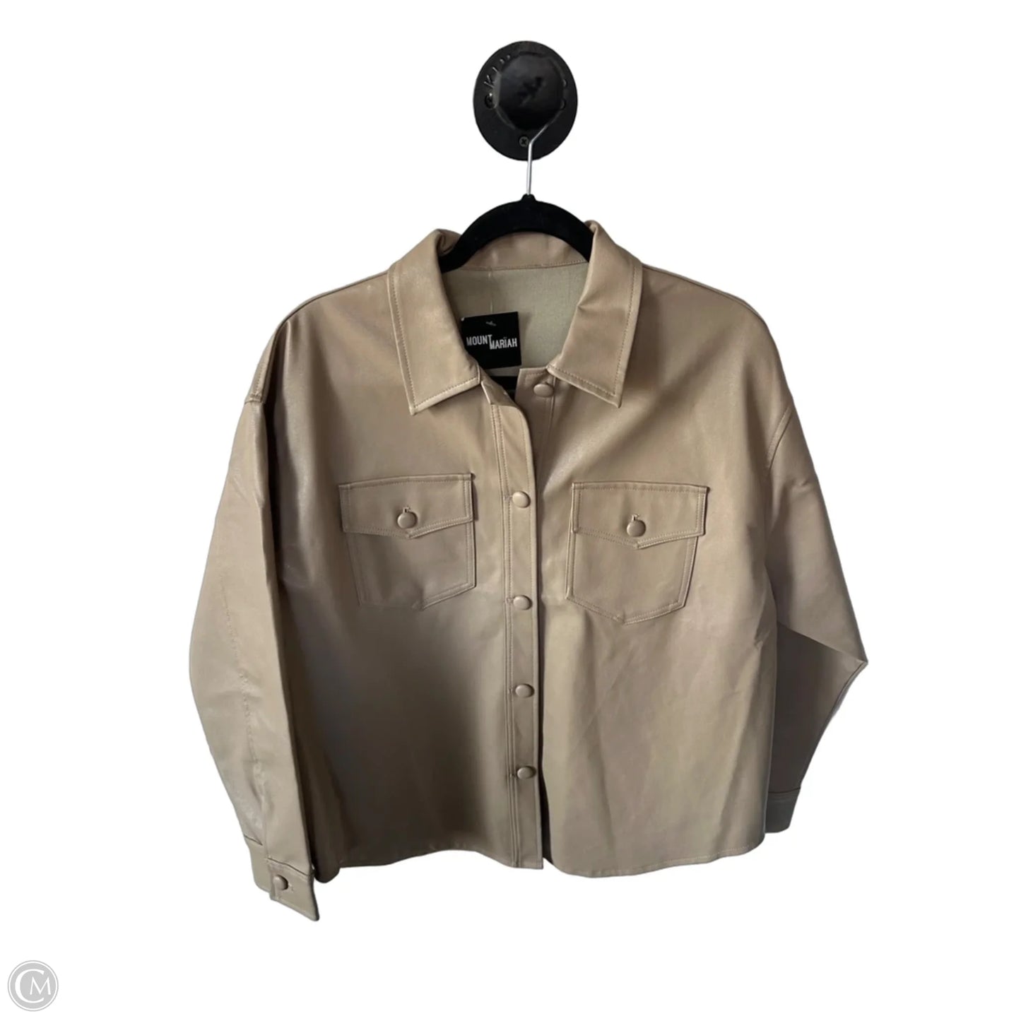 Jacket Shirt By Cme In Tan, Size: M