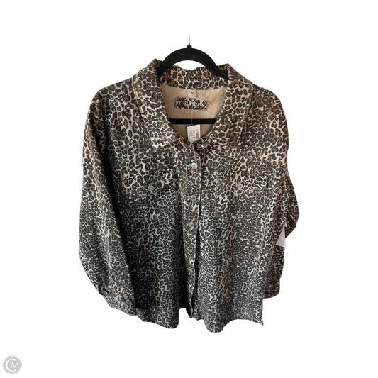 Jacket Shirt By Maurices In Black & Brown, Size: Xl