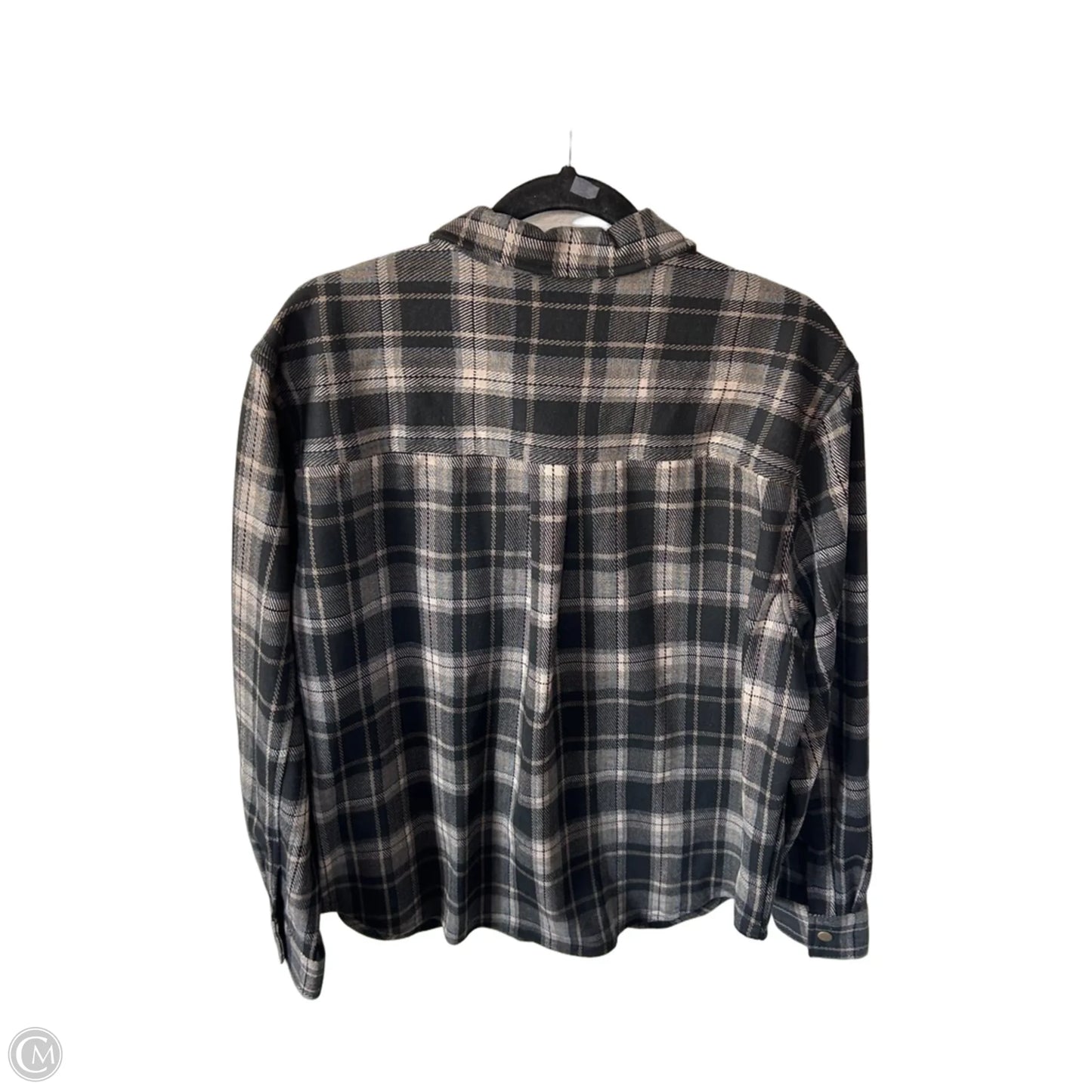 Jacket Shirt By Clothes Mentor In Black & Cream, Size: Xl