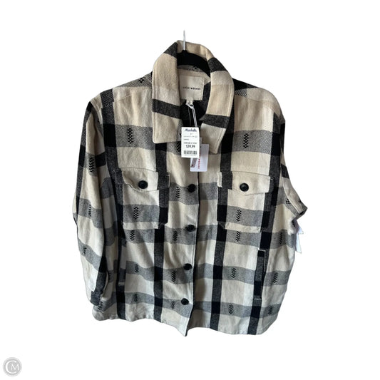 Jacket Shirt By Lucky Brand In Black & Cream, Size: L