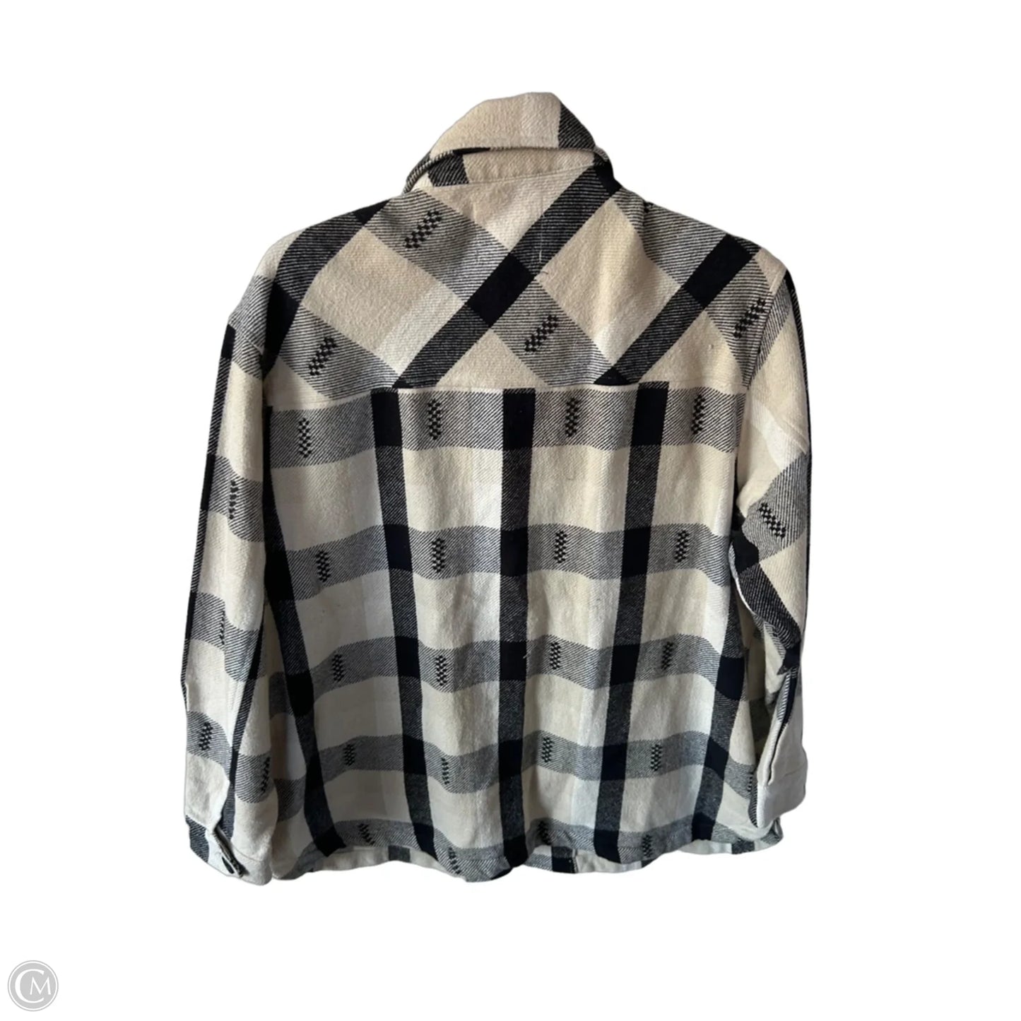 Jacket Shirt By Lucky Brand In Black & Cream, Size: L
