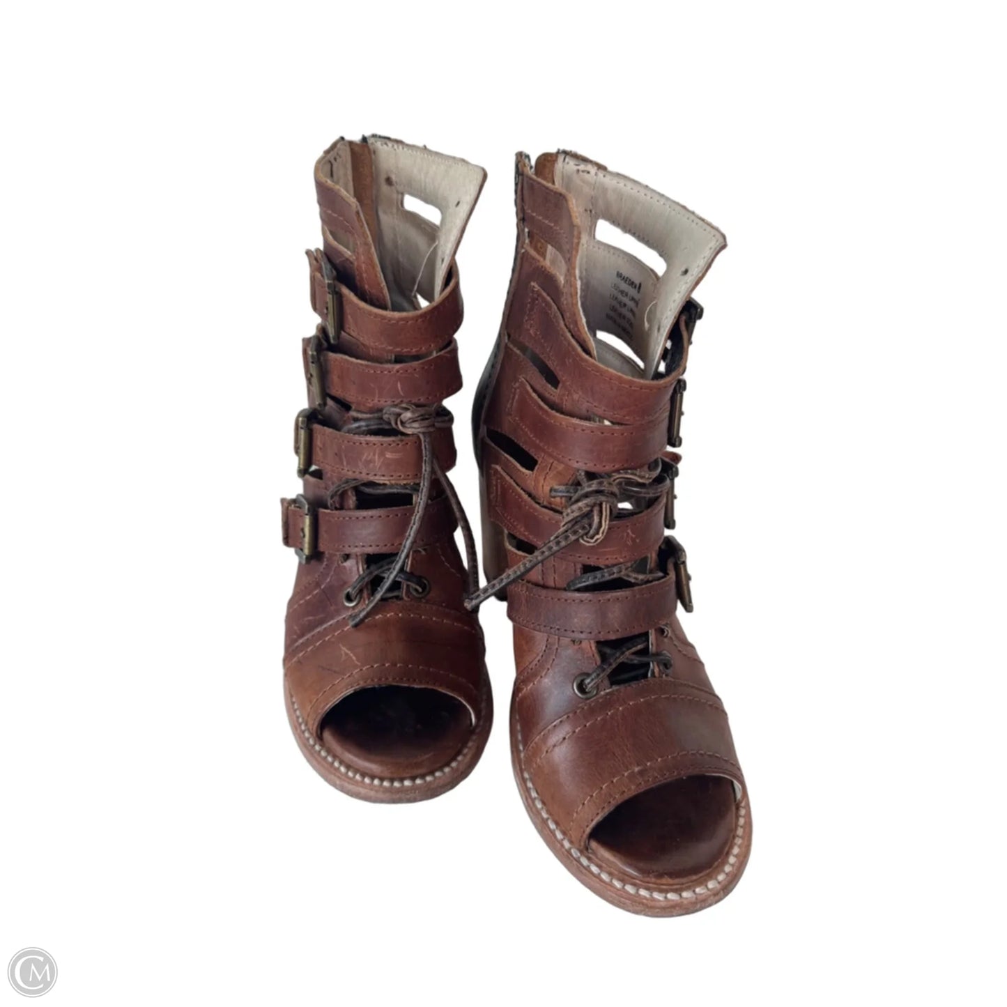 Boots Ankle Heels By Freebird In Brown, Size: 8