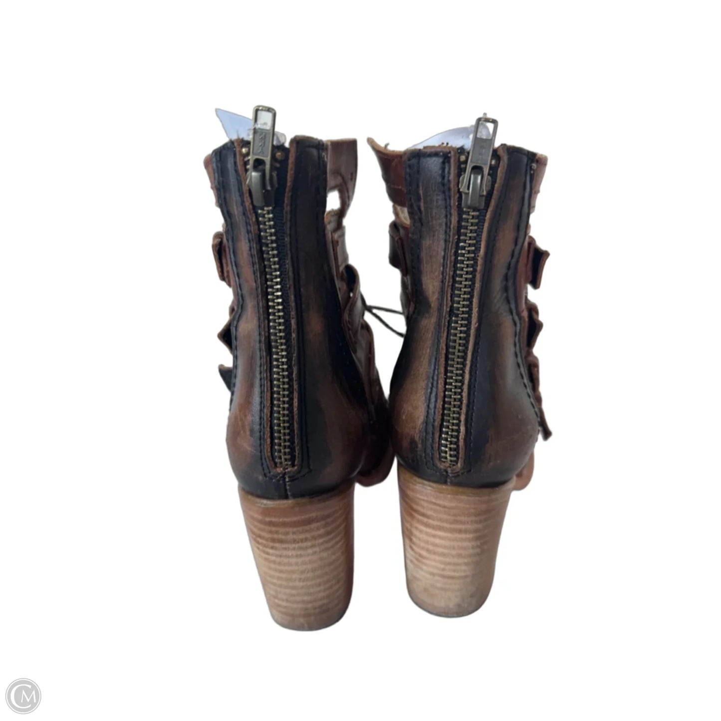 Boots Ankle Heels By Freebird In Brown, Size: 8