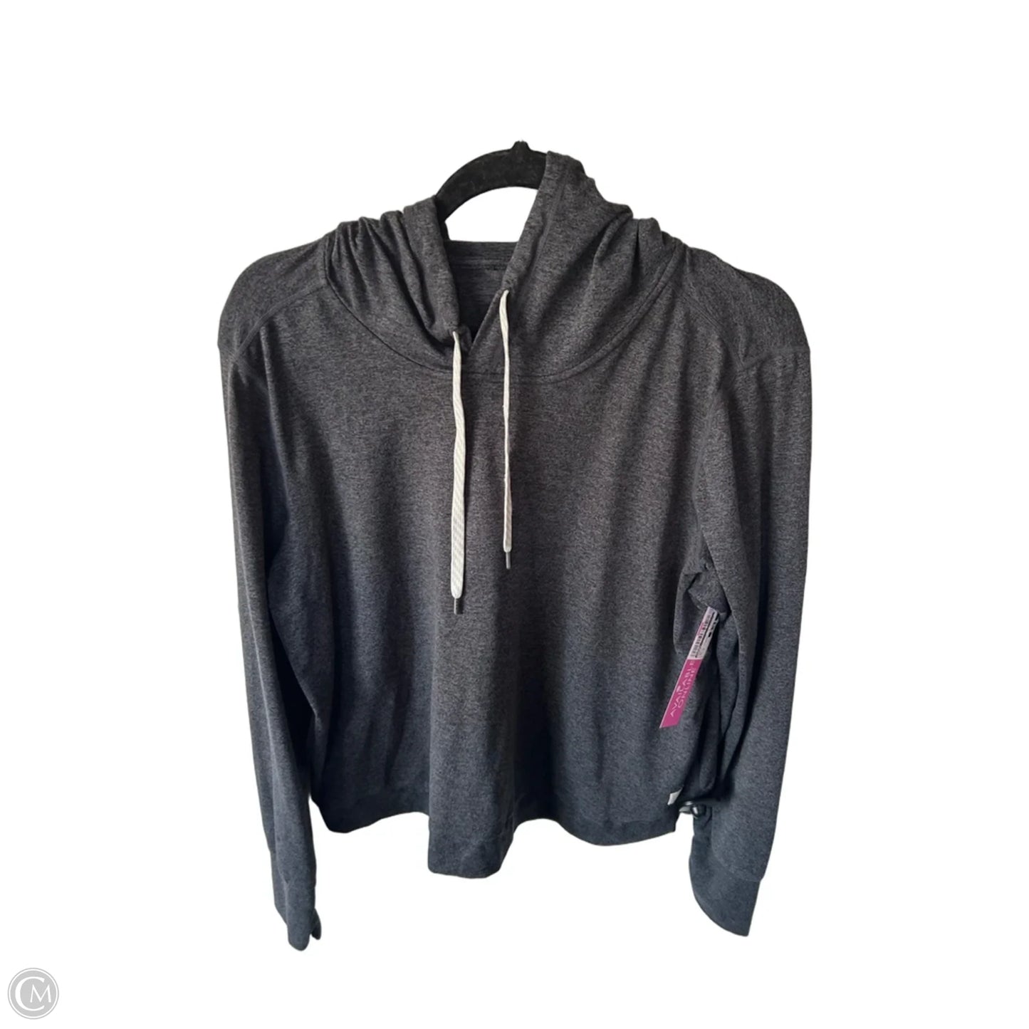 Athletic Top Long Sleeve Hoodie By Vuori In Grey, Size: M