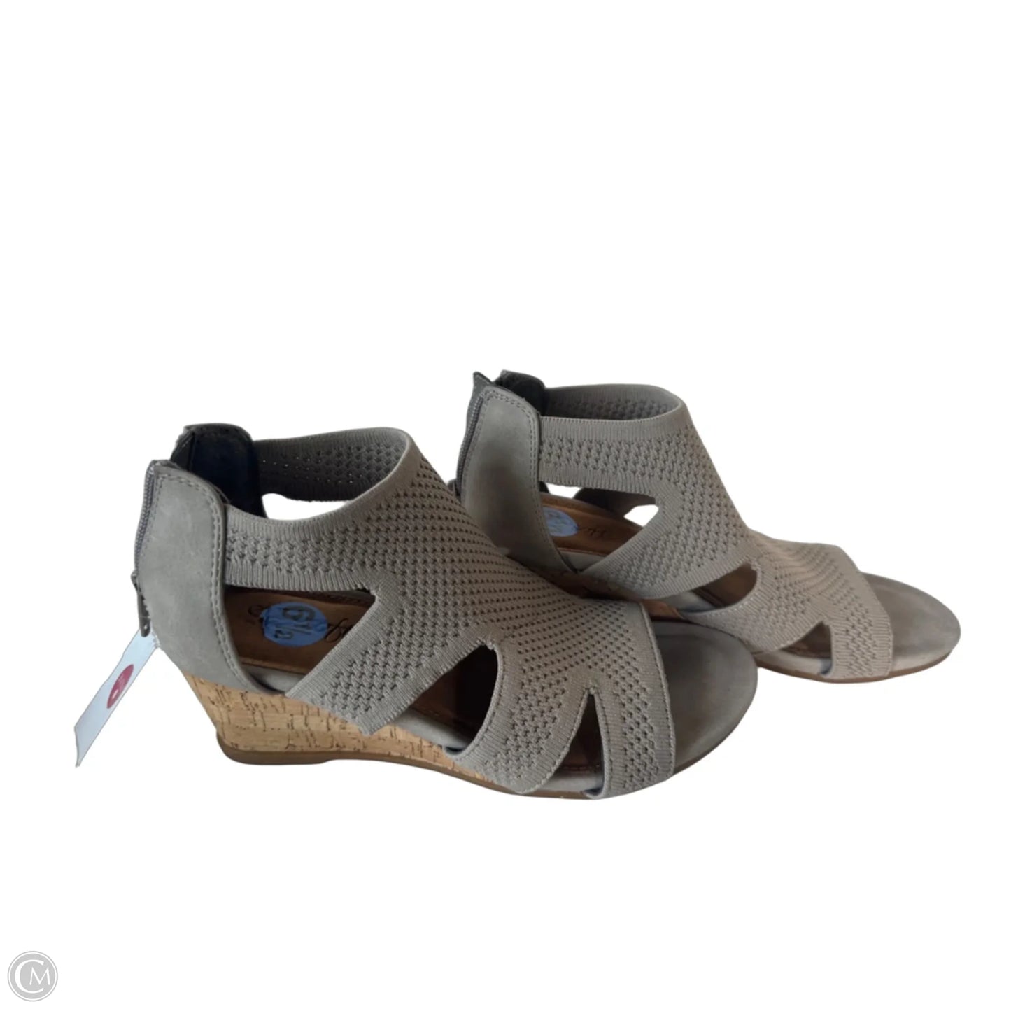 Shoes Heels Wedge By Clothes Mentor In Tan, Size: 6.5