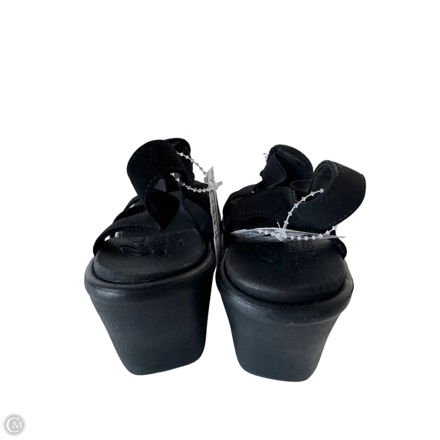 Sandals Heels Wedge By Skechers In Black, Size: 6