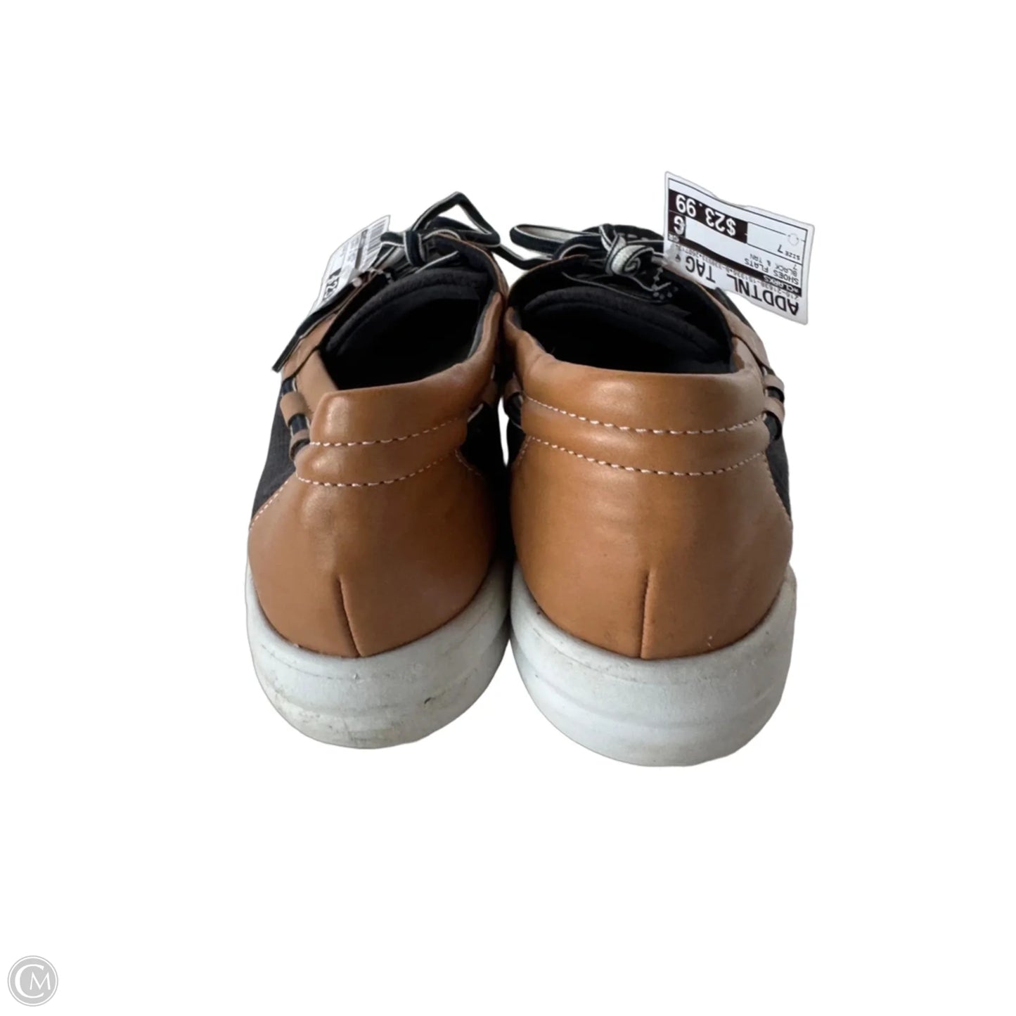 Shoes Flats By Clarks In Black & Tan, Size: 7
