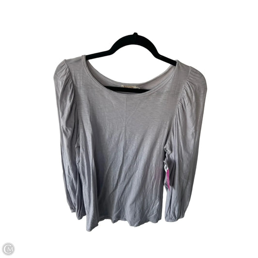 Top Long Sleeve By Nation In Grey, Size: M