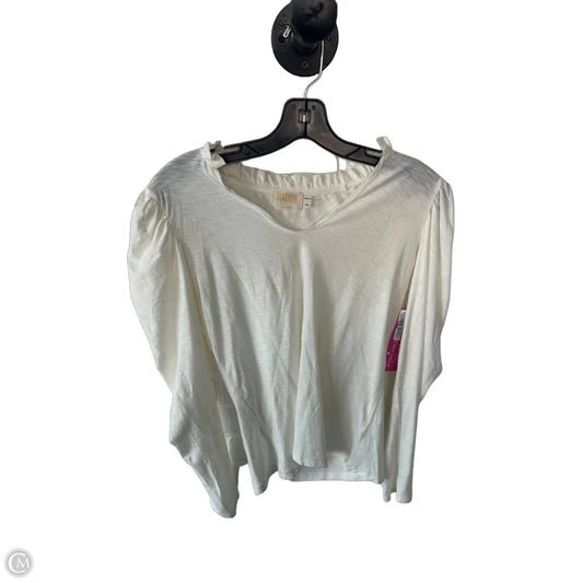 Top Long Sleeve By Nation In Cream, Size: M