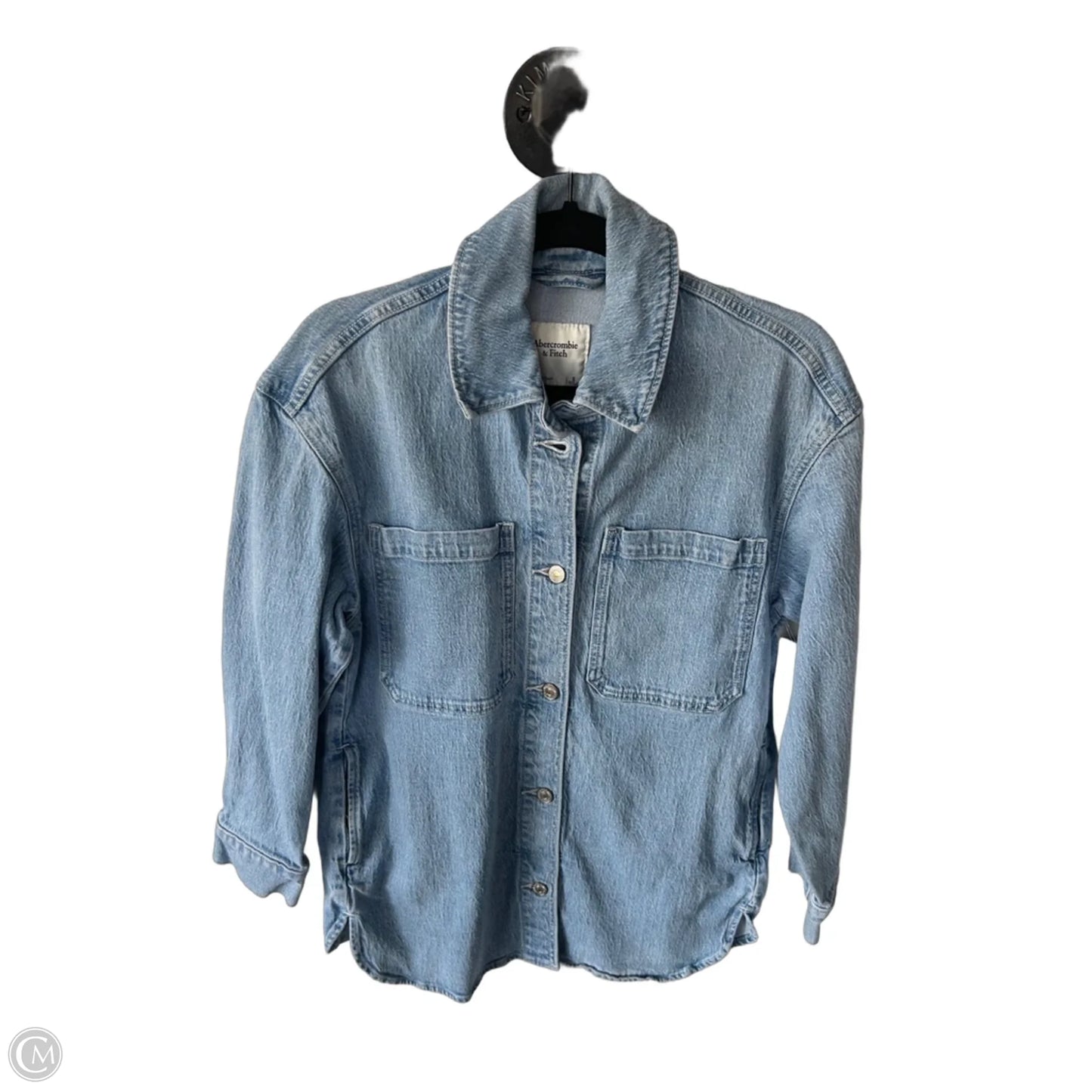 Jacket Shirt By Abercrombie And Fitch In Blue Denim, Size: S