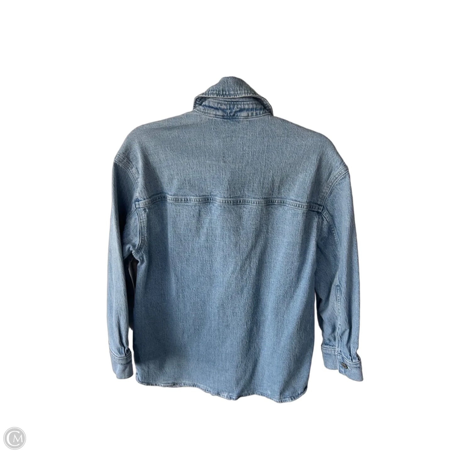 Jacket Shirt By Abercrombie And Fitch In Blue Denim, Size: S