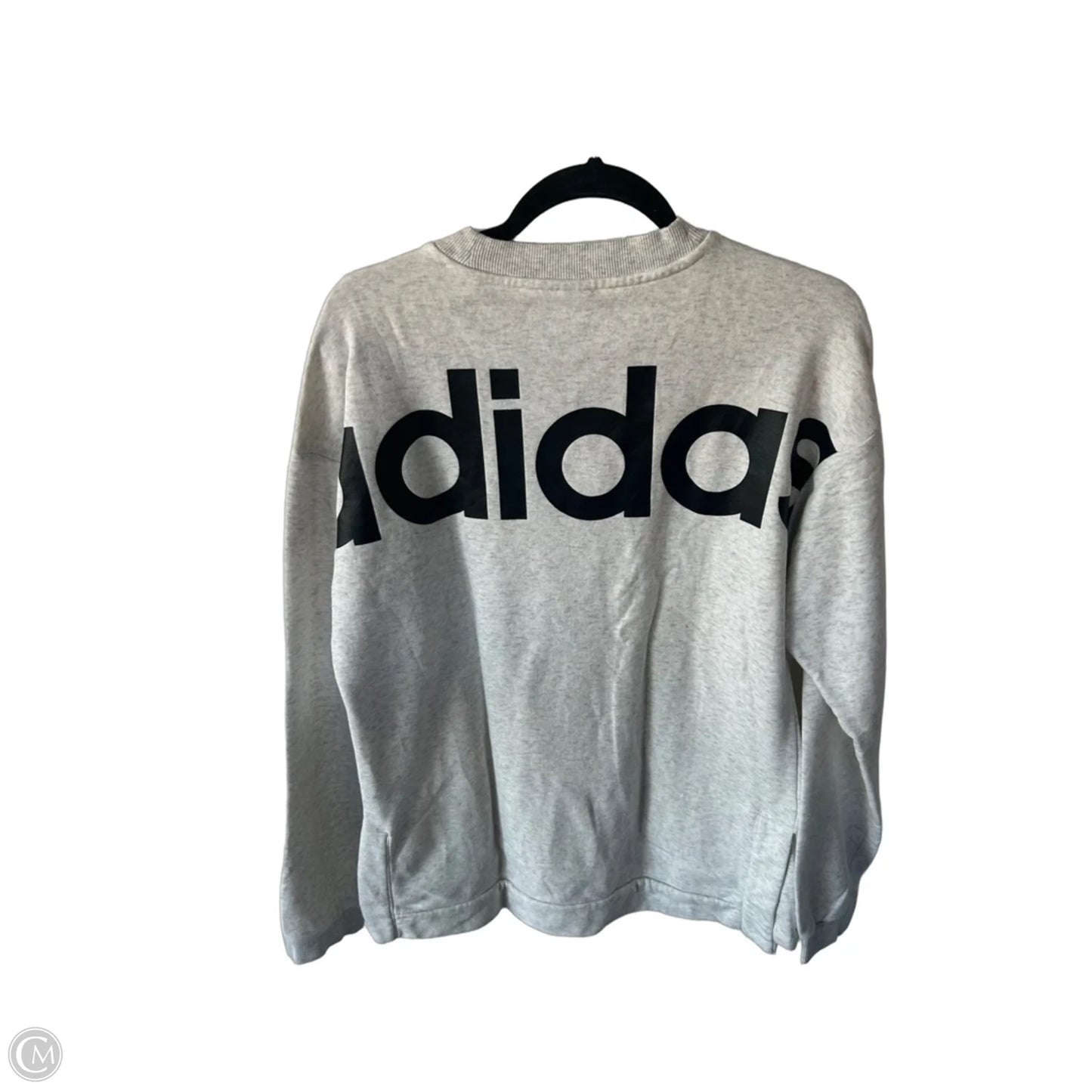 Athletic Sweatshirt Crewneck By Adidas In Grey, Size: M