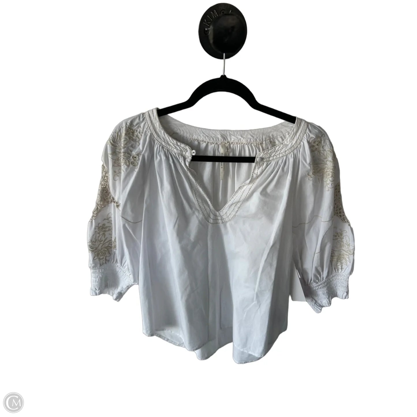 Top 3/4 Sleeve By Anthropologie In White, Size: S