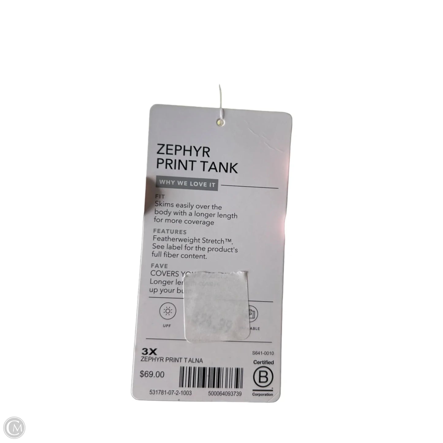 Athletic Tank Top By Athleta In Green & White, Size: 3x