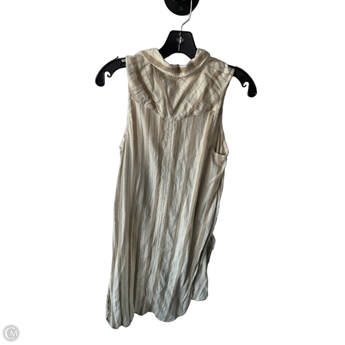 Tunic Sleeveless By Anthropologie In Cream & Tan, Size: M