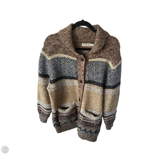 Sweater Cardigan By Cmc In Brown & Tan, Size: M