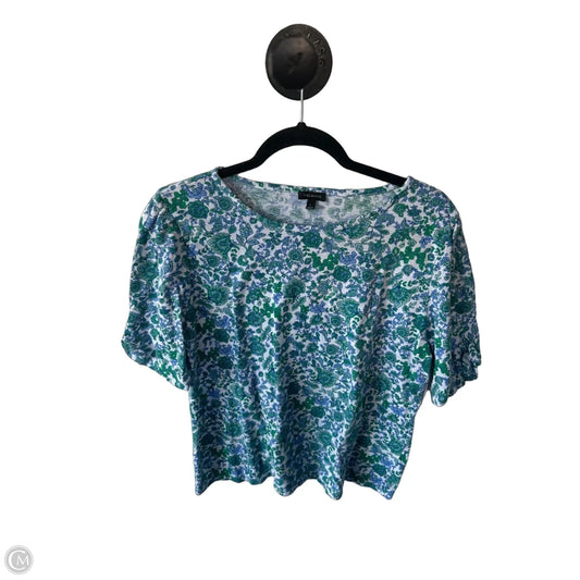 Top Short Sleeve By Talbots In Blue & Green, Size: L