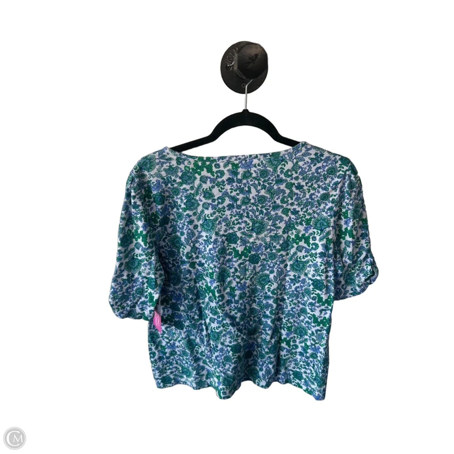 Top Short Sleeve By Talbots In Blue & Green, Size: L