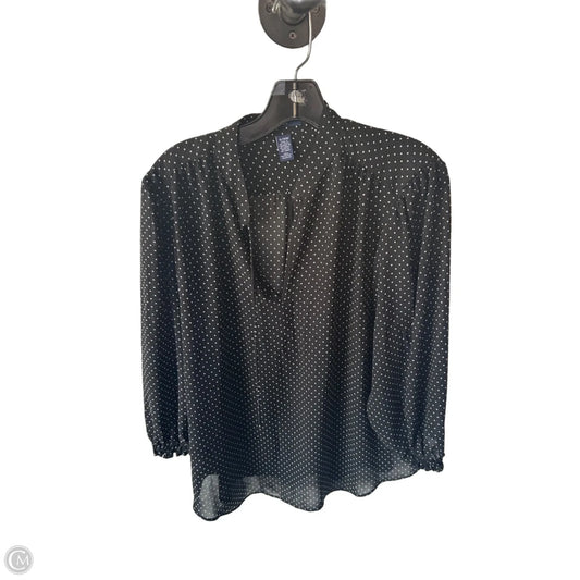 Top Long Sleeve By Chaps In Black & White, Size: Xs