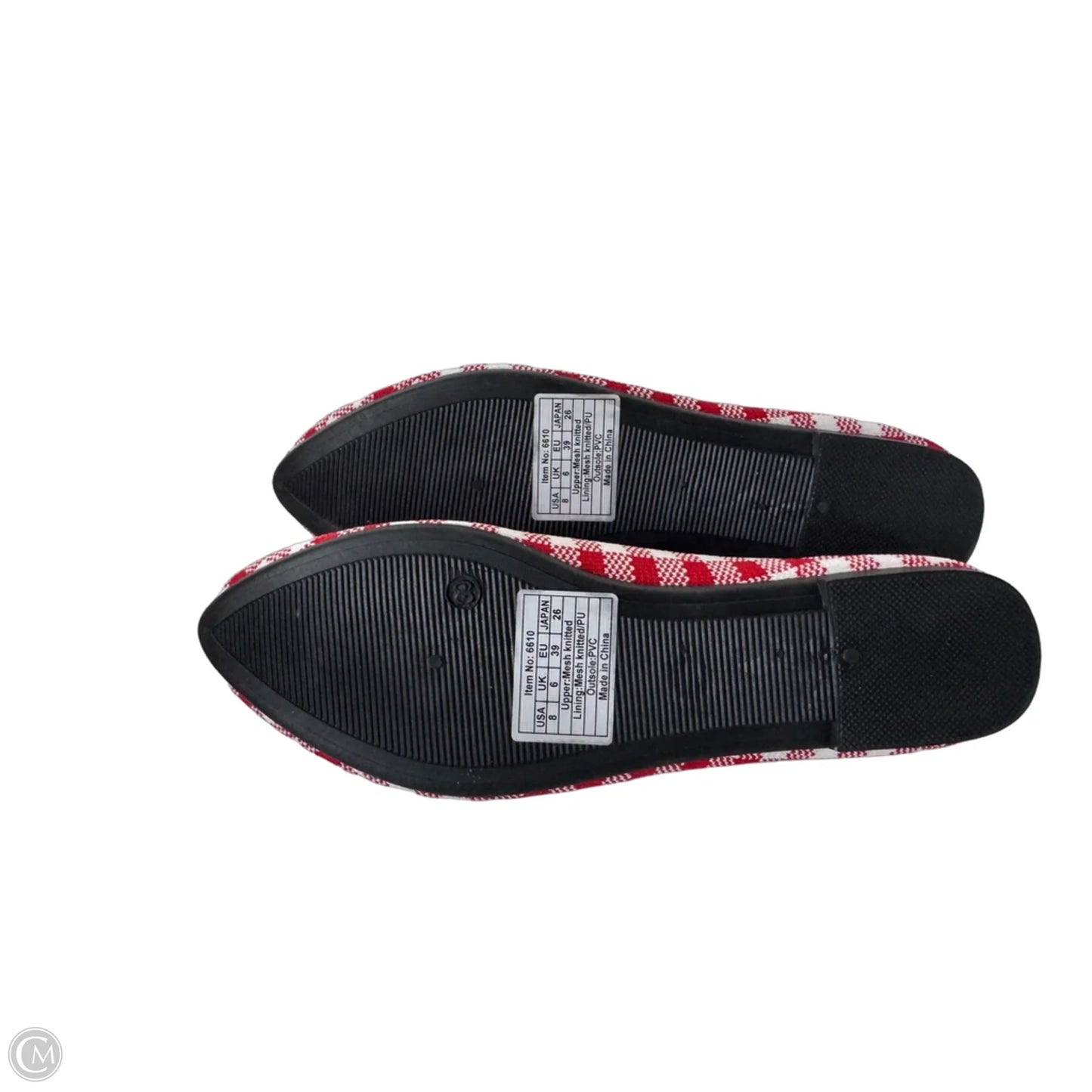 Shoes Flats By Clothes Mentor In Red & White, Size: 8