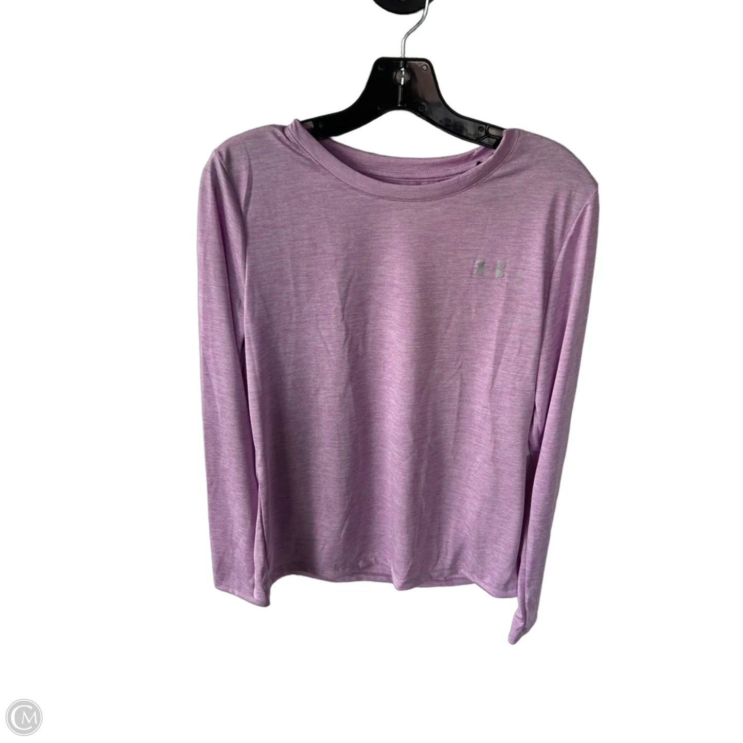 Athletic Top Long Sleeve Crewneck By Under Armour In Purple, Size: M