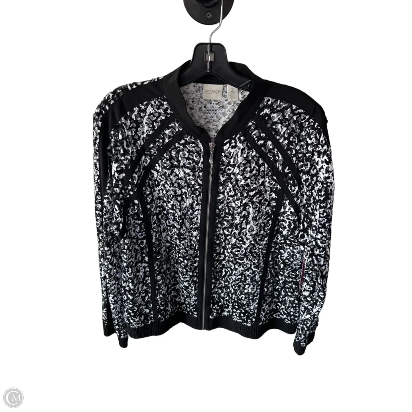 Jacket Other By Zenergy By Chicos In Black & White, Size: L