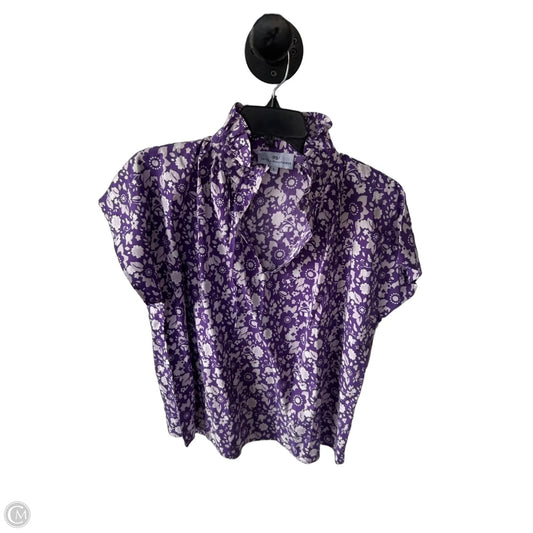Top Short Sleeve By Cma In Purple & White, Size: L