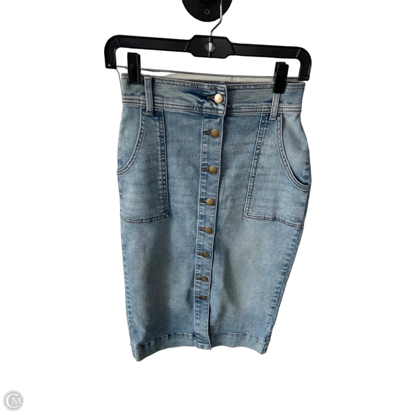 Skirt Midi By Evereve In Blue Denim, Size: 0