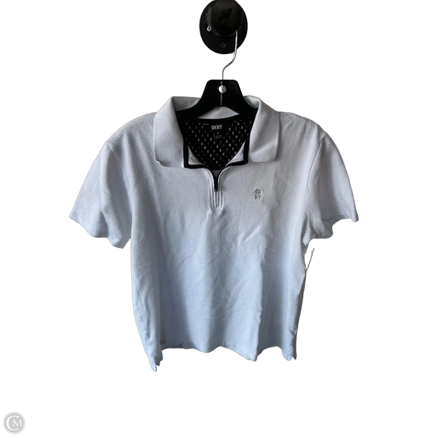 Top Short Sleeve By Dkny In White, Size: M