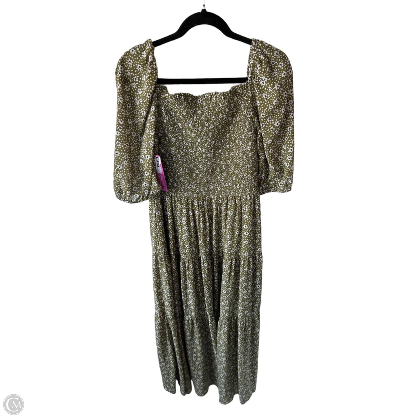 Dress Casual Maxi By Ann Taylor In Green & White, Size: S