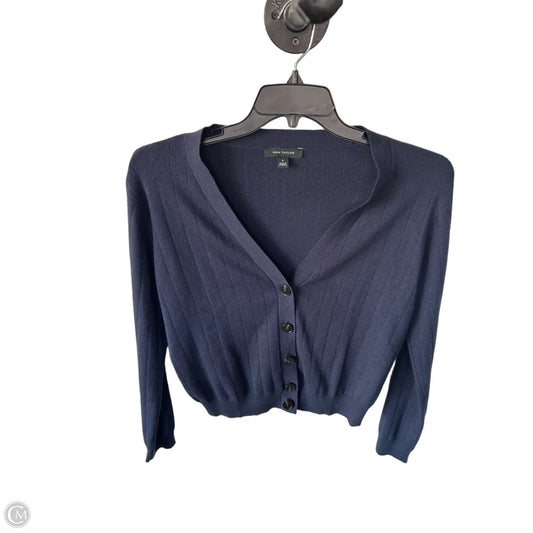 Sweater Cardigan By Ann Taylor In Blue, Size: M