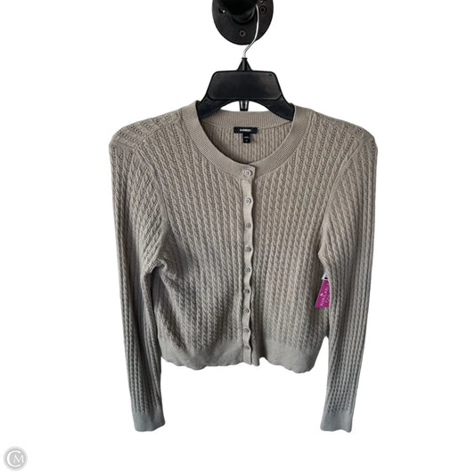 Sweater Cardigan By Express In Taupe, Size: M