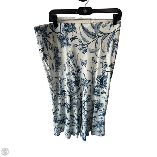 Skirt Maxi By Clothes Mentor In Blue & White, Size: 12