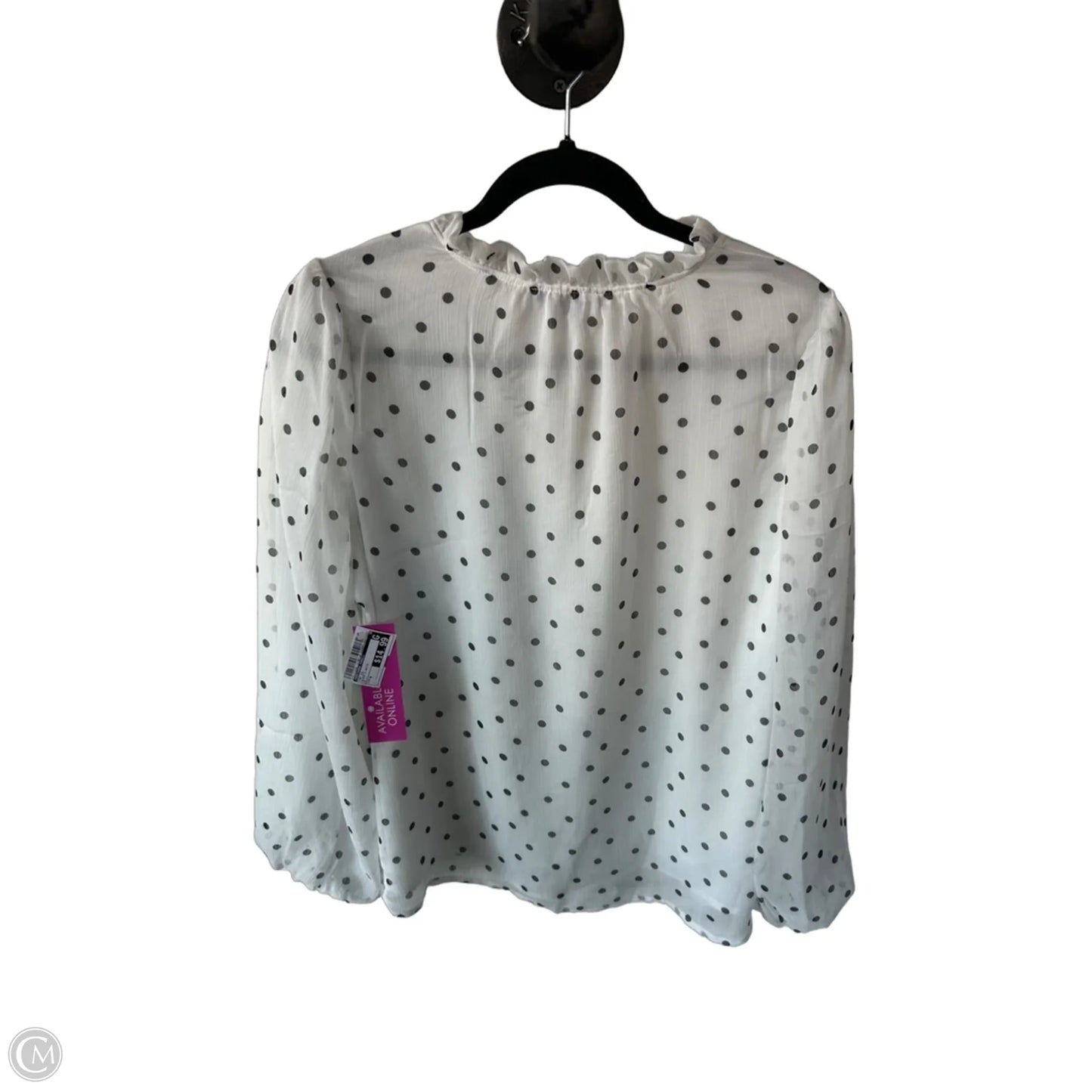 Top Long Sleeve By Adrianna Papell In Black & White, Size: M