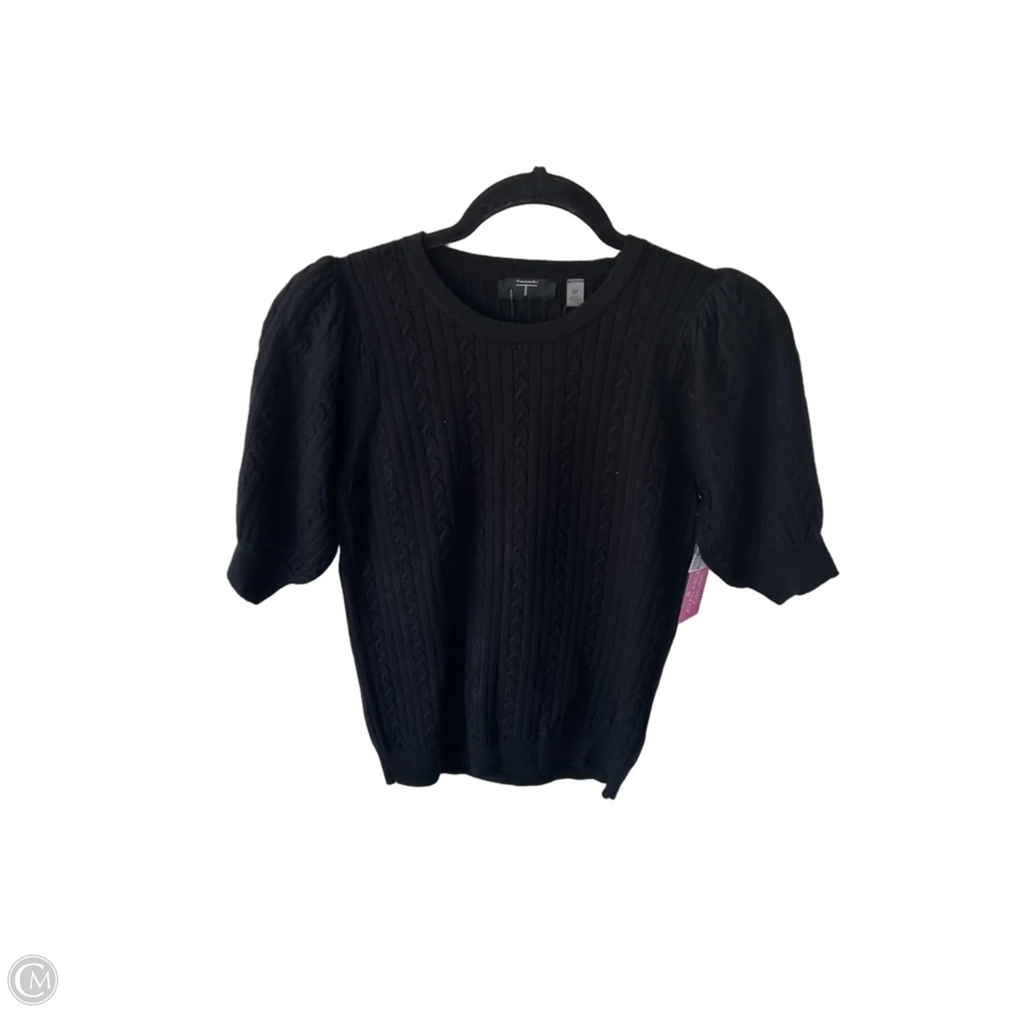 Sweater Short Sleeve By Tahari In Black, Size: S