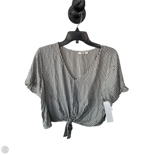 Top Short Sleeve By Madewell In Blue & Cream, Size: Xlp