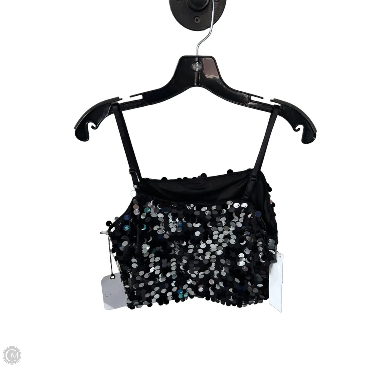 Top Sleeveless By Leith In Black & Silver, Size: M