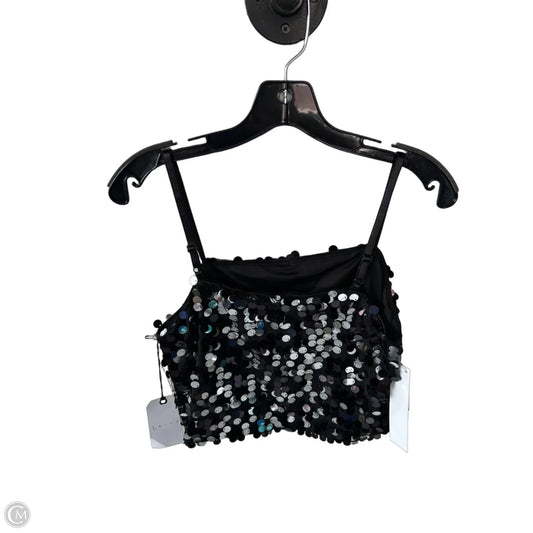 Top Sleeveless By Leith In Black & Silver, Size: M