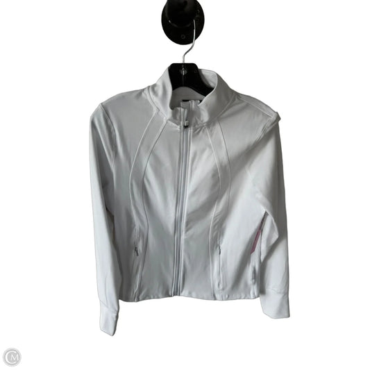 Athletic Jacket By Danskin In White, Size: M