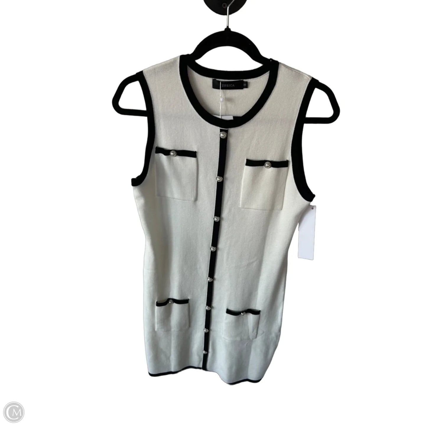 Dress Sweater By Zesica In Black & White, Size: S