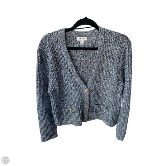 Sweater Cardigan By On 34th In Blue & White, Size: L