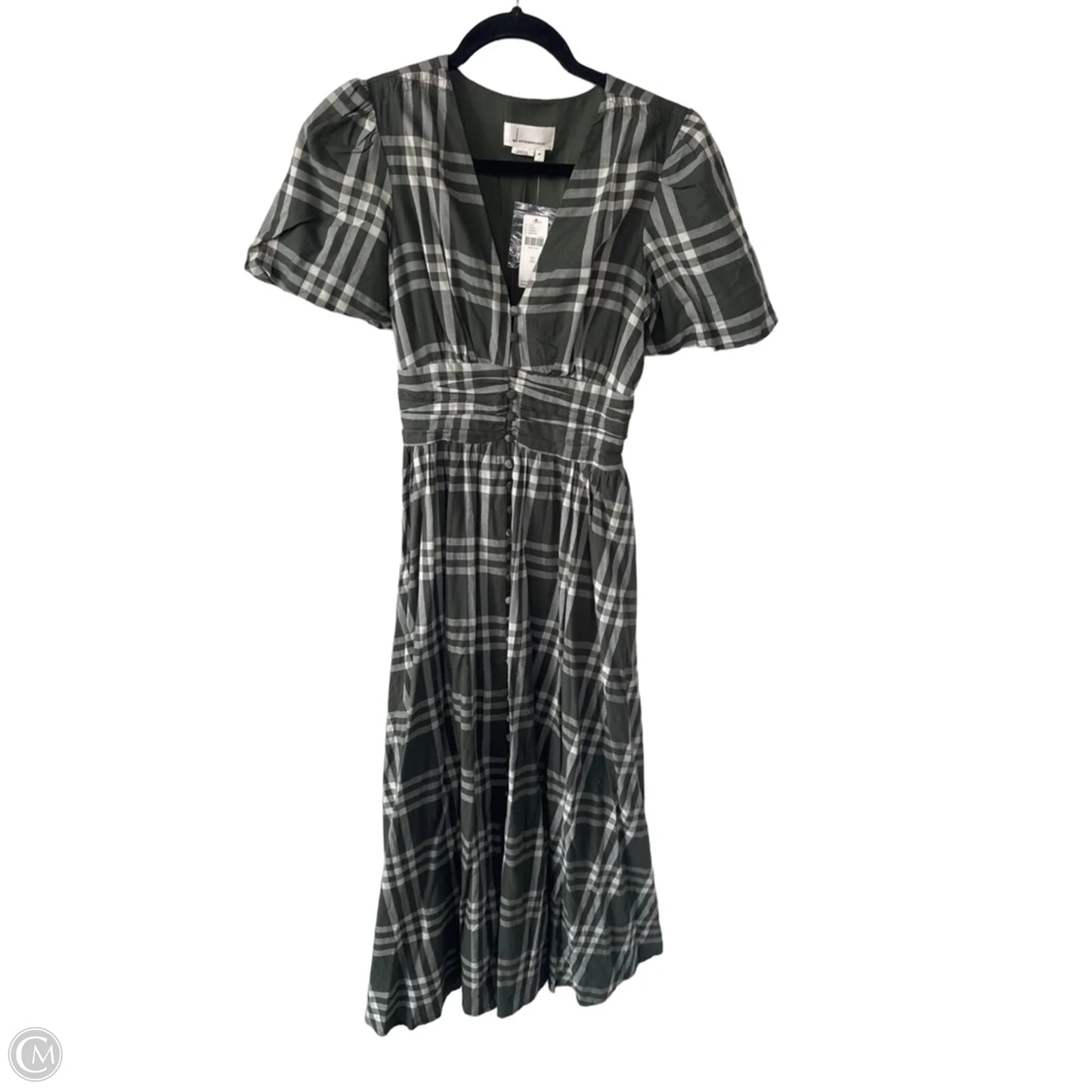 Dress Casual Maxi By Anthropologie In Green & White, Size: Xs