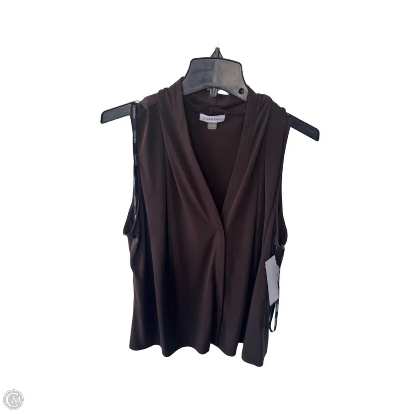 Top Sleeveless By Calvin Klein In Brown, Size: 2x