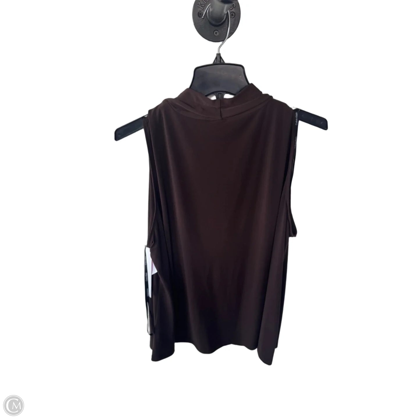 Top Sleeveless By Calvin Klein In Brown, Size: 2x