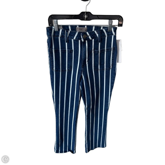 Jeans Boot Cut By Kut In Blue & White, Size: 0