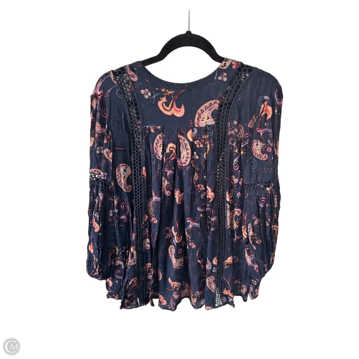 Tunic Long Sleeve By Free People In Blue & Orange, Size: Xs