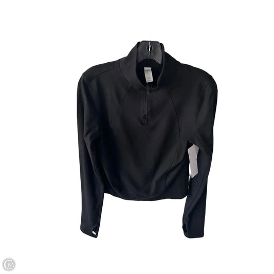 Athletic Top Long Sleeve Collar By Yogalicious In Black, Size: M