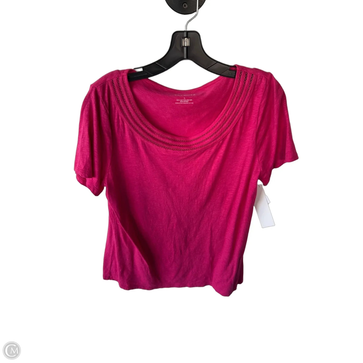 Top Short Sleeve Basic By Talbots In Pink, Size: L